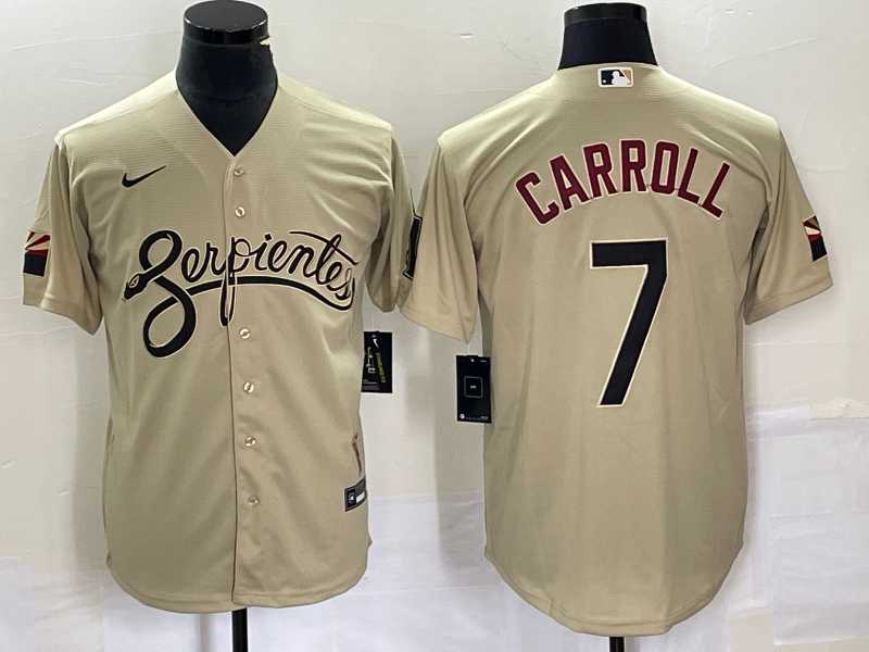 Men%27s Arizona Diamondbacks #7 Corbin Carroll 2021 Gold City Connect Cool Base Stitched Jersey->atlanta braves->MLB Jersey